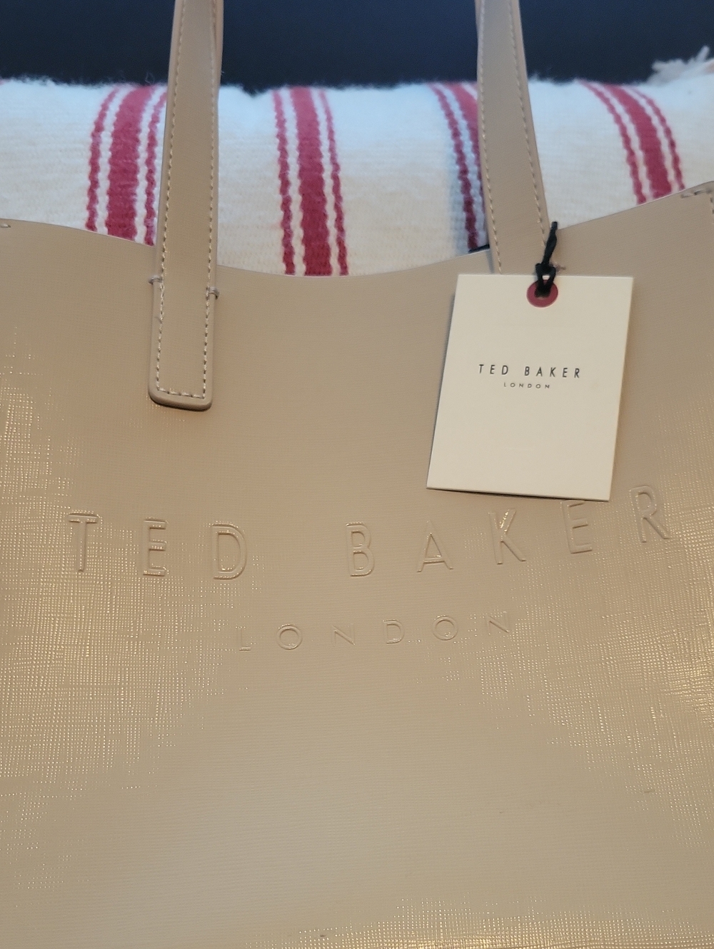 Ted Baker Neutral Beige Tote with Embossed Logo
